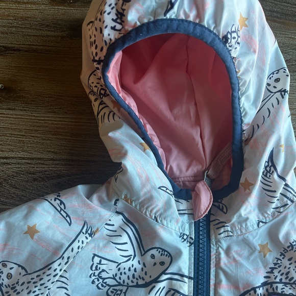 Patagonia Reversible Hooded Jacket Light Pink Owl 3T - Picture 7 of 12